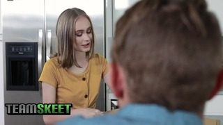 Little Blondie Cutie Shows off Tight Pussy for Step Bro