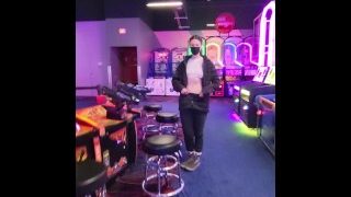 Exhibitionist Wife Flashing At Arcade