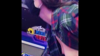 Skee-Ball Is Always More Fun With Your Tits Out! Wife Flashes At An Arcade