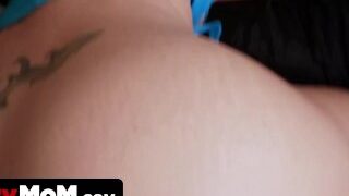 Alluring Stepmom Bounces Her Tattooed Ass On Her Stepson’s Cock And Swallows His Cum – Pervmom