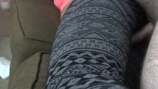 I Tried Hard Not To Cum. Huge Cumblast On My Step Sisters Yoga Pants Ass