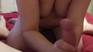 Real Hairy Stepmom Gives Hot Handjob And Takes Cum On Mouth