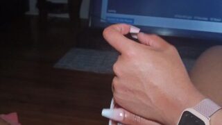 Ebony Teen Stepsister Gives Footjob And Handjob Until She Makes Step Brother Cum