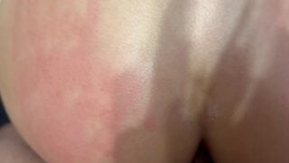 Step Sister Left Marks From Slaps On Big Ass From Step Brother Hard Cock And Sperm