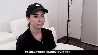 Familystrokes – Teen Barista Kyra Rose Model Gets Fucked on Set By Photographer