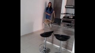 I Love Teasing My Step Daughter While She Cleans