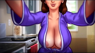 Busty MILF stepmom Debbie takes care of her Horny Tenant| Perfect Massive Natural Boobs| Summertime Saga 3D Game Part 01