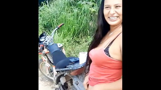 Sister-in-law in the bush lets herself be recorded pissing, and ends up giving me her tight ass