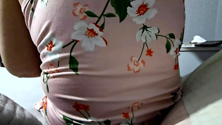 Step mom without panties under mini dress handjob step son dick