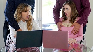 Stepdads Discipline Naughty Teens River and Celestina