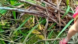 Brother-in-law took the native plain-clothed sister-in-law behind the bush of the forest and fucked her.