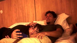 Watching a movie with my step sister ends up eating my penis