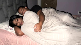 Very cold stepdaughter gets into her stepfather’s bed, and he fucks her by accident thinking she was his wife