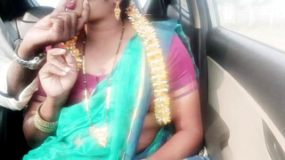 Step dad daughter in law car sex, telugu dirty talks, part -1