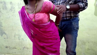 Sister-in-law looks amazing wearing pink saree, today I will not leave sister-in-law, I will keep her pussy torn