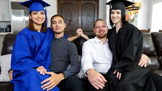 Teen Step Daughters Hazel Heart & Remi Jones Get Fucked For Their Graduation – DaughterSwap