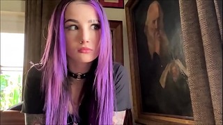 Goth Teen Sucks Step Brother’s Big Cock and Squirts
