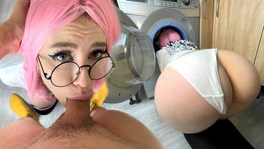 My Stupid Step-Sister Got Stuck in the Washing Machine and I Fucked Her
